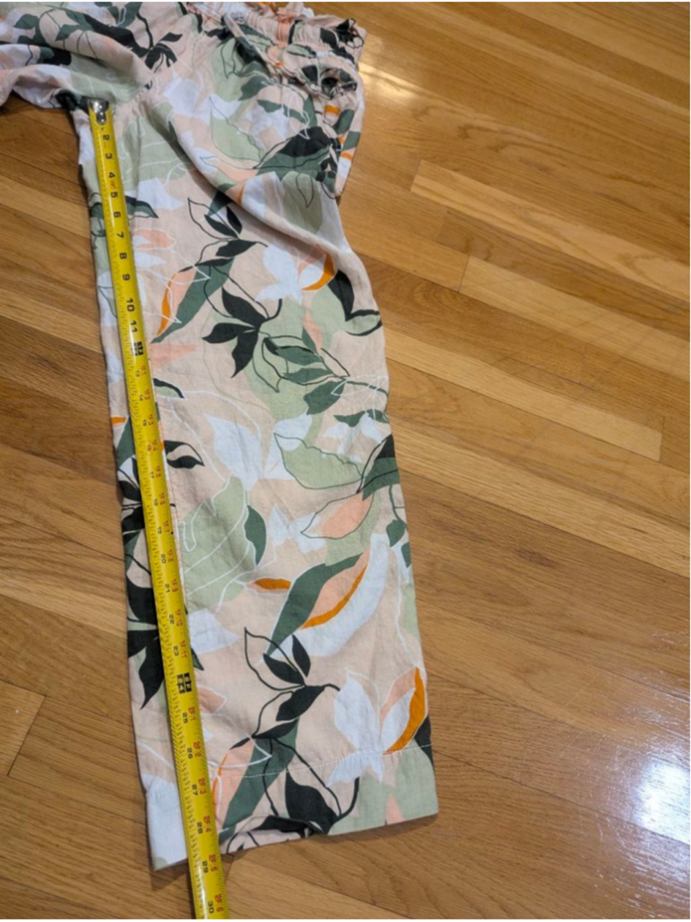 Nicole Miller Linen Wide Leg Pants Small Tropical Print - Picture 8 of 12